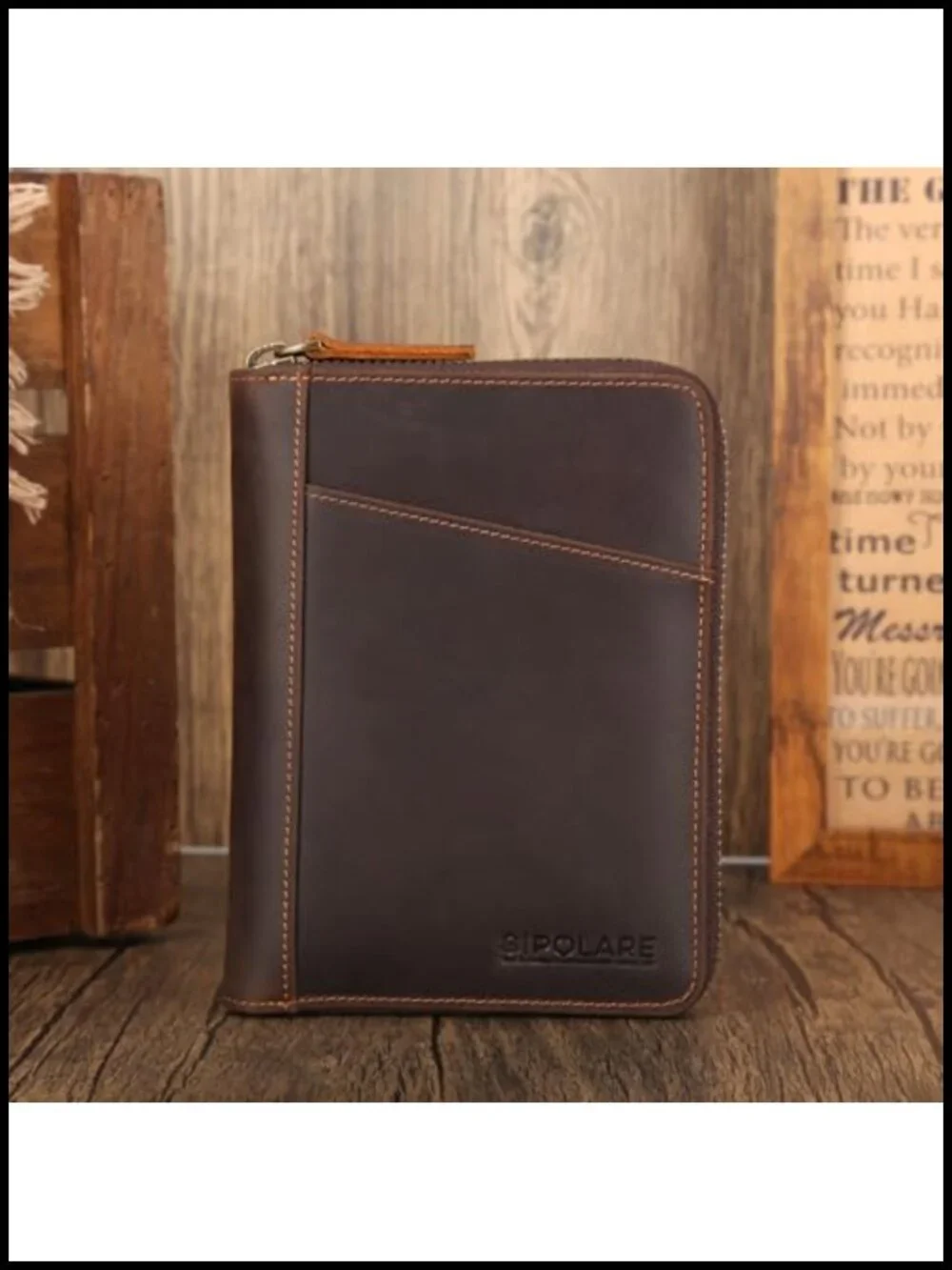 Full Grain Leather RFID Blocking Passport Wallet Travel Organizer